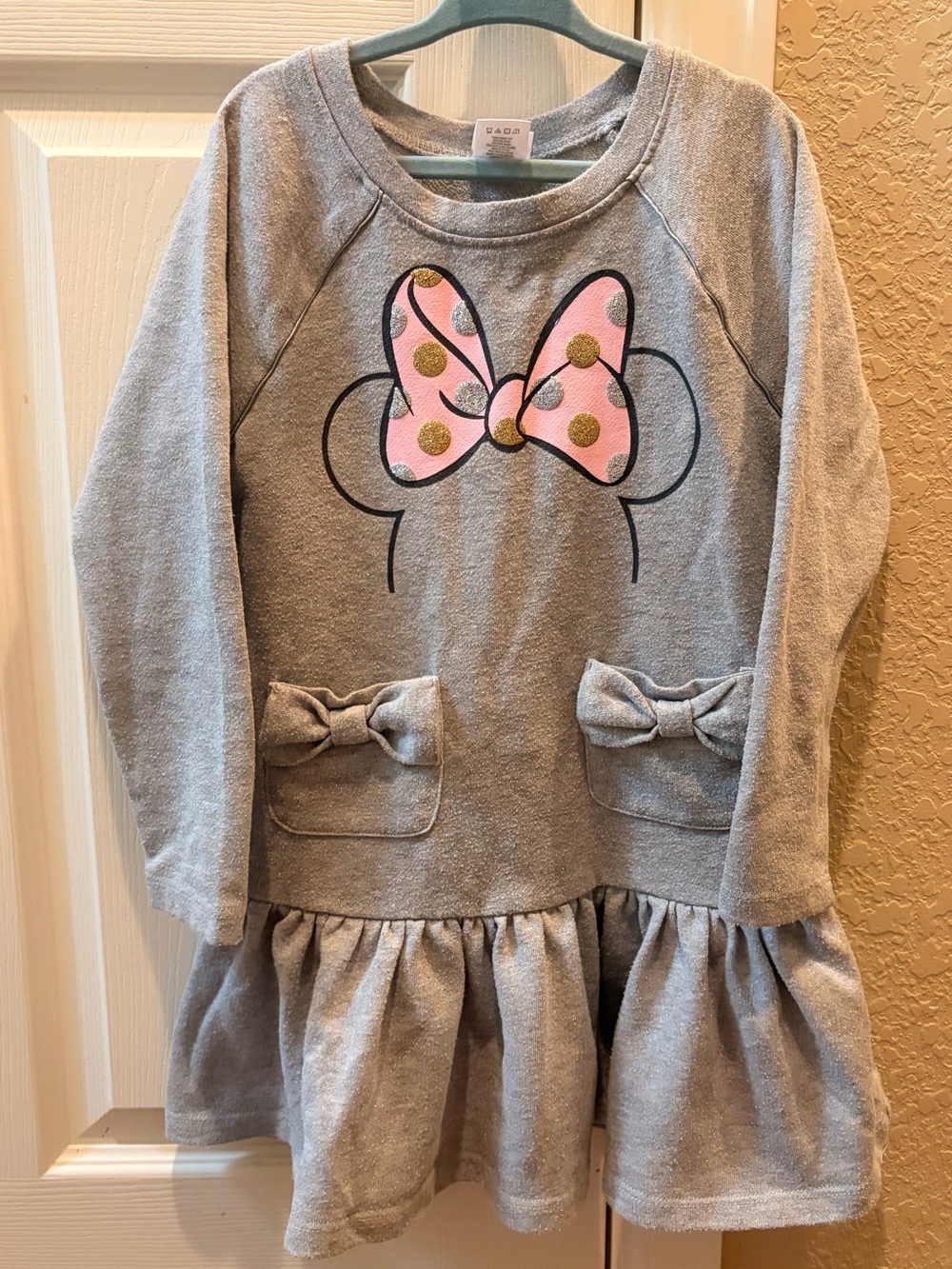 Disney Gray Minnie bow Sweatshirt dress
